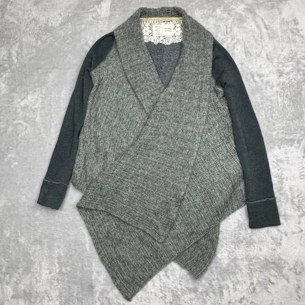 Saturday Sunday Anthropologie Casado Waterfall Cardigan‎ Sweater Green XS